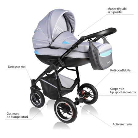 Carucior VESSANTI Crooner 3 in 1 - Blue/Gray [7]