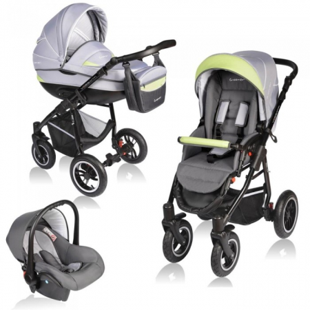Carucioare copii - Carucior VESSANTI Crooner 3 in 1 - Green/Gray