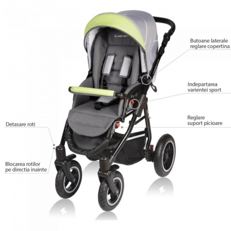 Carucior VESSANTI Crooner 3 in 1 - Green/Gray [8]