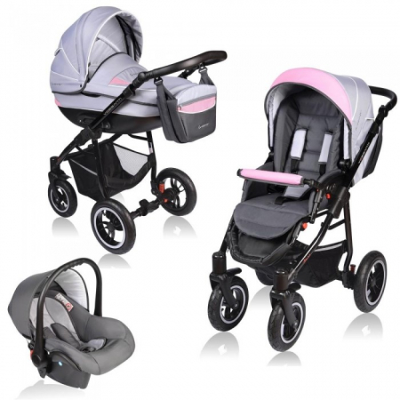 Carucioare copii - Carucior VESSANTI Crooner 3 in 1 - Pink/Gray