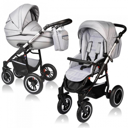 Carucioare copii - Carucior VESSANTI Crooner Prestige 2 in 1 - Light Gray