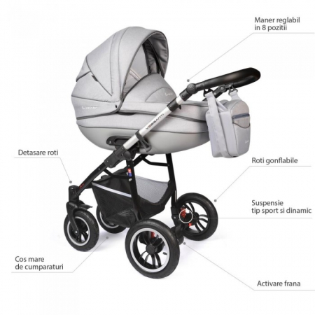 Carucior VESSANTI Crooner Prestige 3 in 1 - Light Gray [12]