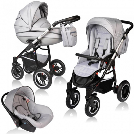 Carucioare copii - Carucior VESSANTI Crooner Prestige 3 in 1 - Light Gray