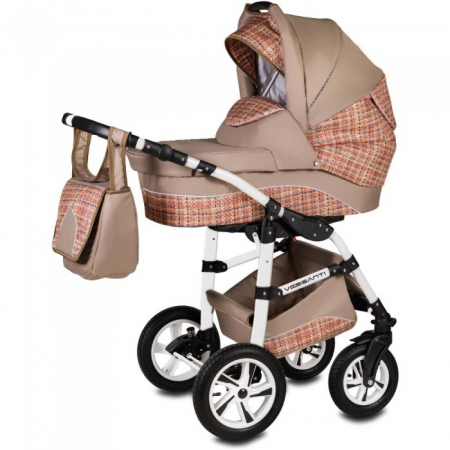 Carucioare copii - Carucior VESSANTI Flamingo Easy Drive 3 in 1- Beige