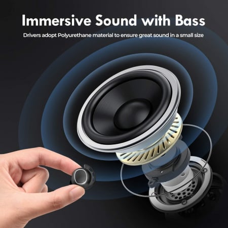 Casti audio In-Ear Mpow M30 TWS, Bas Clar, IPX8, 25 ore, USB-C, True Wireless, Bluetooth 5.0, TWS [2]