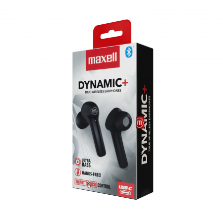 Casti audio wireess Maxell BT Dynamic+TWS cu control atingere si super bass - negru [1]