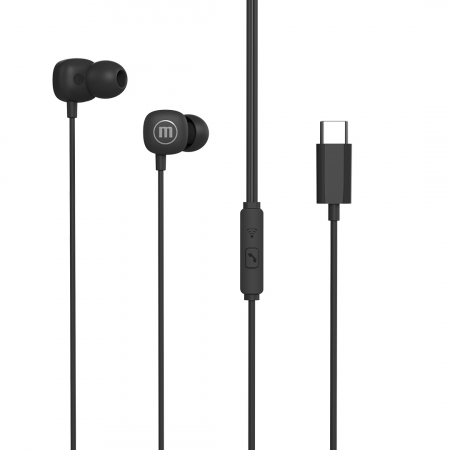 Accesorii telefoane - Căști Maxell Square+ „in-ear” de înalta calitate - Type-c - 120 cm - negru