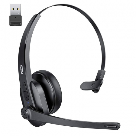Casti bluetooth - Casti wifi TaoTronics TT-BH041, Microfon, AI Noise Cancelling, Call Center, Bluetooth 5.0, functionare 34 ore, USB Bluetooth Dongle inclus