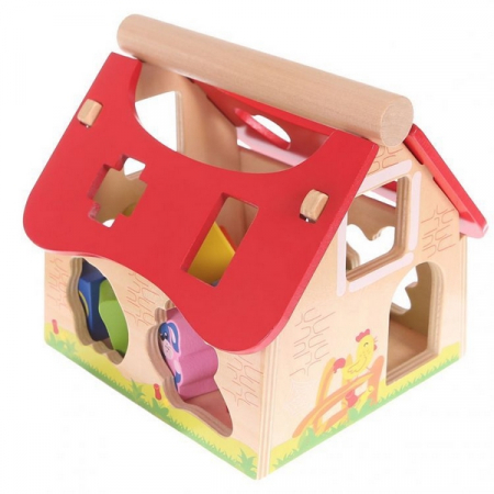 Casuta din lemn si cuburi 2044 Ecotoys [3]