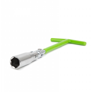 Cheie pentru bujii de 16 mm, maner cauciucat verde, articulat [1]