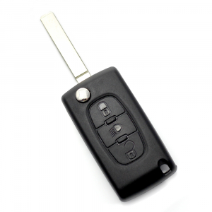 Carcasa cheie pornire Citroen / Peugeot - Citroen / Peugeot 307 - Carcasa tip cheie briceag cu 3 butoane, lama VA2-SH3, fara suport baterie