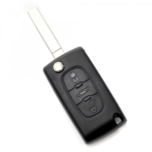 Carcasa cheie pornire Citroen / Peugeot - Citroen / Peugeot 307 - Carcasa tip cheie briceag cu 3 butoane, lama VA2-SH3, fara suport baterie, buton portbagaj
