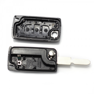 Citroen / Peugeot 406 - Carcasa tip cheie briceag cu 3 butoane, lama NE78-SH3 cu suport baterie si buton portbagaj [1]