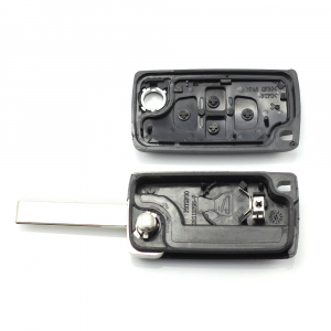 Citroen / Peugeot - Carcasa tip cheie briceag cu 4 butoane si suport baterie, lama tip HU83-SH4 [1]