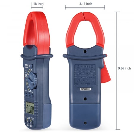 Cleste ampermetric digital AstroAI DT201D, TRMS 6000 Counts, Auto-ranging, Tensiune, Curent AC DC, rezistenta, capacitatea, frecventa, continuitate, Test dioda, Temperatura [1]