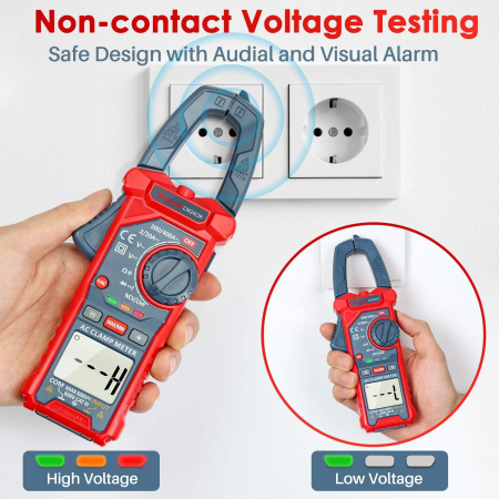 Clampermetru cleste Multimetru digital AstroAI CM2K0R, Auto-ranging, Tensiune AC/ DC, rezistenta, capacitatea, frecventa [4]