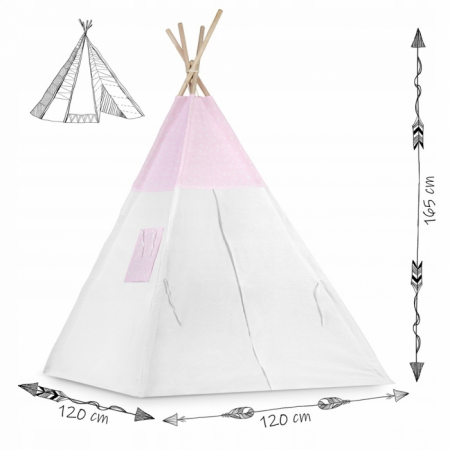 Cort de joaca pentru copii cu ghirlanda, 3 pernite si lampa LED unicorn, Ricokids 740403, 120 X 120 X 165 cm - Roz [5]