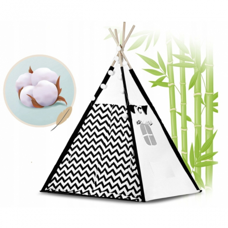 Cort de joaca pentru copii cu ghirlanda,lumini si 2 pernite Ricokids 740005, 120 X 120 X 165 cm - Panda [2]
