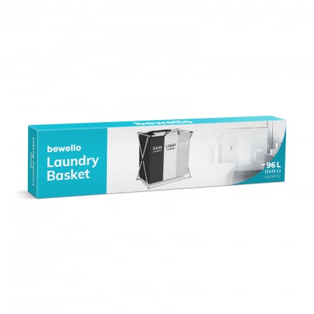 Cos de rufe din stofa, cu cadru metalic pliabil si comparimente separate, capacitate 96 litri - 65 x 37 x 58 cm [1]