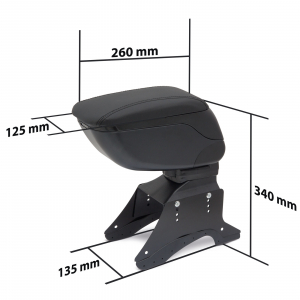 Cotiera universala auto cu compartiment de depozitare, inaltime si inclinatie reglabila - negru [5]