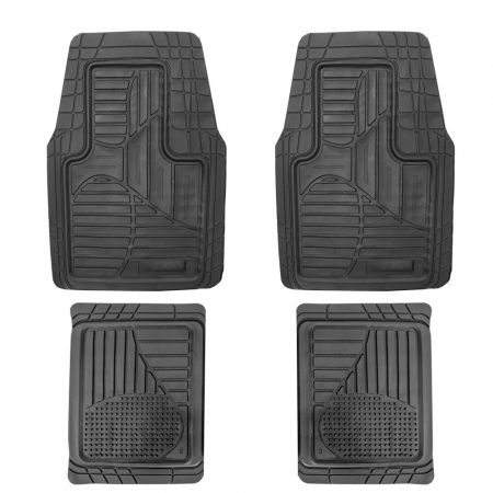 Covorașe auto PVC universale ajustabile groase și aderente Carguard – 72 x 47 cm / 71 x 43,5 cm – negru [1]
