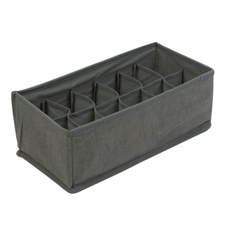 Alte produse necesare in gospodarie - Cutie pentru depozitare cu 12 compartimente - 32 x 16 x 11 cm - culoare gri