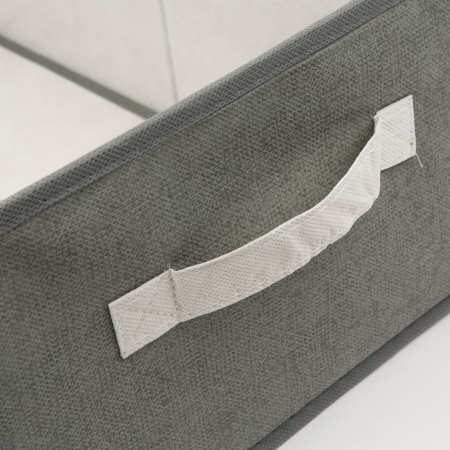 Cutie de depozitare din stofa si carton - 38,5 x 24 x 16,5 cm - gri [2]