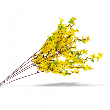 Decoratiuni de Paste - Decor de Paște - ramuri de forsythia - galben