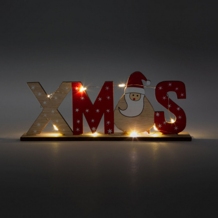 Decoratiuni Craciun - Decor pentru rafturi de Crăciun cu LED - Moș Crăciun - 21 x 4 x 8,5 cm