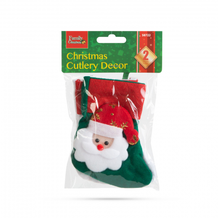 Decor tacâmuri de Crăciun - Cizmă cu Moș Crăciun - 12 cm - 2 tipuri - 2 buc./pachet [3]