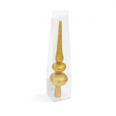 Ghirlande si ornamente brad Craciun - Decor vârf de brad de Crăciun - auriu, sclipitor - 30 x 7 cm