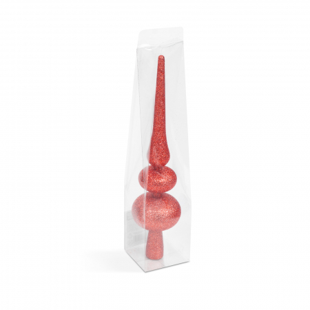 Ghirlande si ornamente brad Craciun - Decor vârf de brad de Crăciun - roșu strălucitor - 30 x 7 cm