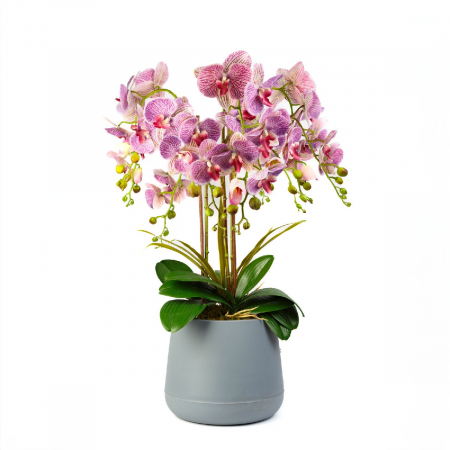 Decoratiuni interioare - Decorațiune cu plantă artificială – Orhidee mov – 83 cm