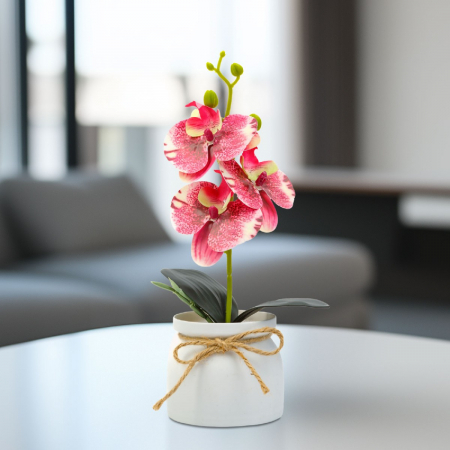 Decorațiune cu plantă artificială – Orhidee roz – 20 x 9 cm [1]