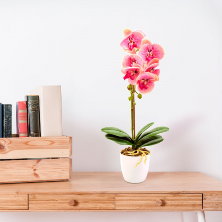 Decorațiune cu plantă artificială – Orhidee roz – 48 cm [1]
