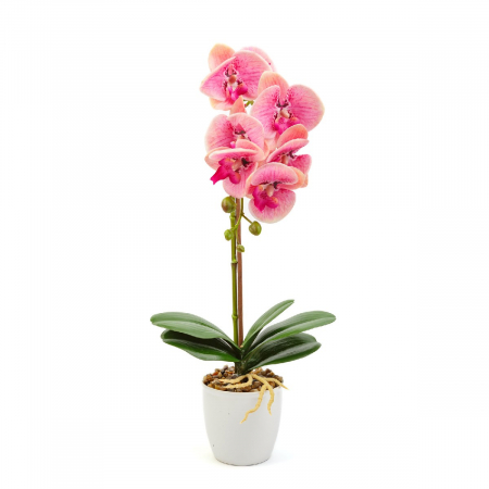 Decoratiuni interioare - Decorațiune cu plantă artificială – Orhidee roz – 48 cm