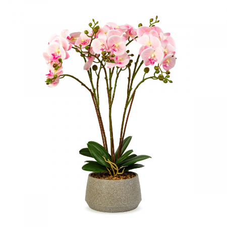 Decoratiuni interioare - Decorațiune cu plantă artificială – Orhidee roz – 58 cm