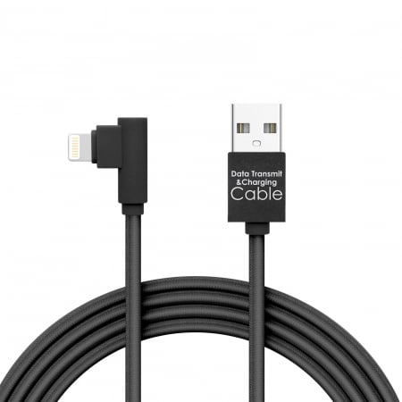 Telefoane si accesorii - Cablu de date Lightning, Gamer, cot execuţie 90° culoare negru, 2m, 2A - Delight