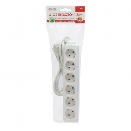 Delight - Prelungitor cu distribuitor 6 prize - 1,5 m [1]