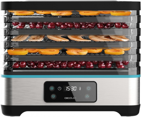 Deshidratoare alimente - Deshidrator cu 5 tavi Cecotec VitaDry Pro, inaltime reglabila, ecran digital, Timer, 35-70  C