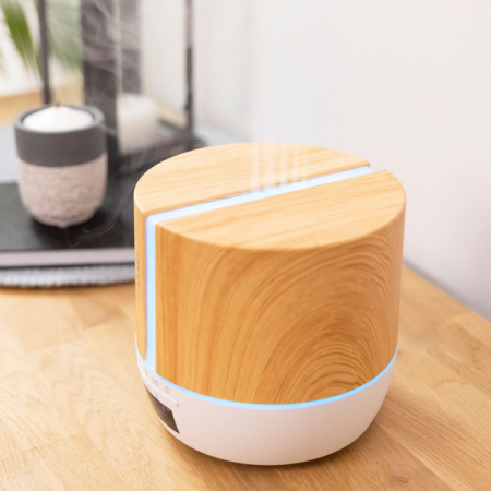 Difuzor aroma cu Ultrasunete Smart Cecotec PureAroma 550 Connected, control din Smartphone, 7 culori LED, boxa incorporata - Stejar [2]