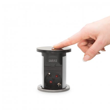 Distribuitor prize electrice ascuns in mobila motorizat, 3500w + 2 USB - argintiu | DELIGHT [2]
