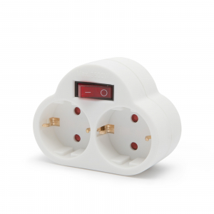 Prelungitoare electrice - Distribuitor dublu de perete – cu intrerupator - max.: 10/16A Putere max.: 3.500W