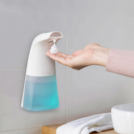 Dozatoare sapun - Dozator de săpun lichid spumant Vog und Arths - 250 ml, independent sau cu fixare pe perete - baterii/ USB