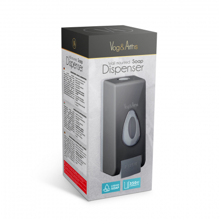 Dozator manual de săpun lichid Vog und Arths - 350 ml, de perete - negru [4]