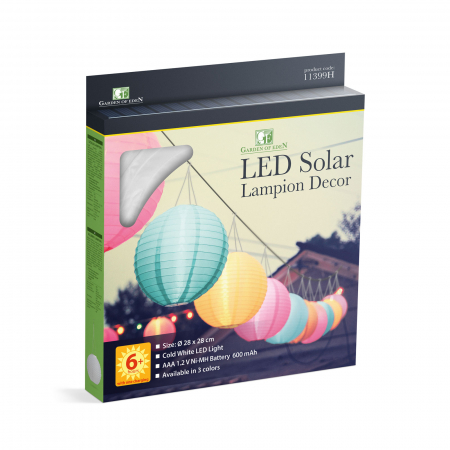 Lampi solare gradina LED - Lampion solar cu LED diferite culori, alb rece - 28 cm