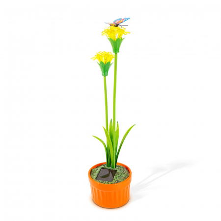 Lampi solare gradina LED - Floare colorată solară led - 8 x 8 x 32 cm - 10 LED-uri alb cald - galben