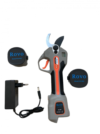 Foarfeca electrica gradina Rovo FV2 PRO, motor brushless, 2 acumulatori 2000mAh, diametru 30mm, geanta transport [6]