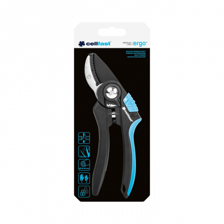 Foarfeca gradina ergonomica tip nicovala, sistem blocare, strat antiaderent, arc otel inoxidabil - Cellfast ERGO [2]