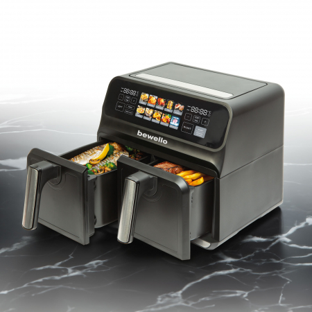 Electrocasnice - Friteuza cu aer - Airfryer - XXL - 230V - 2200W - cos dublu, display tactil color - 4+4 L